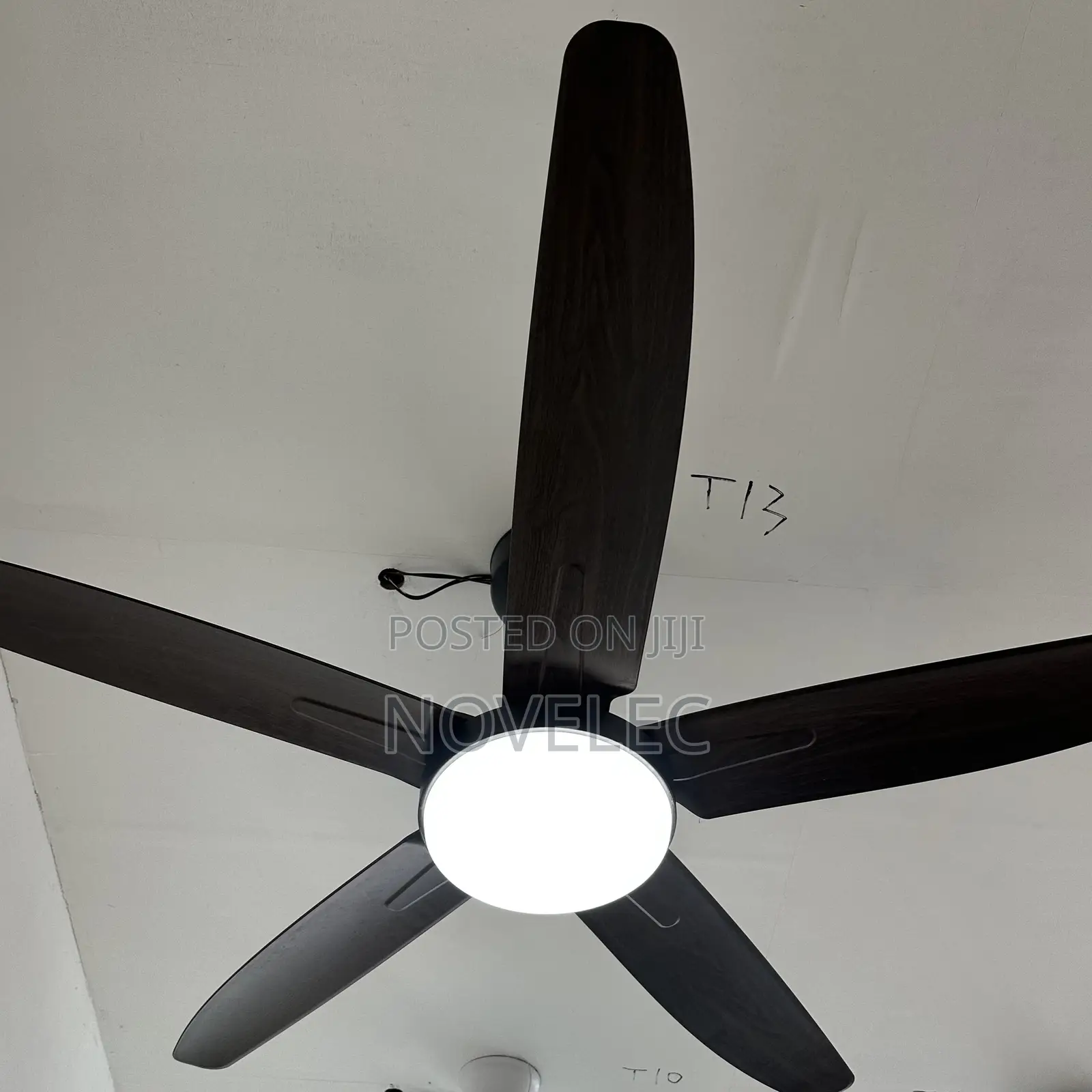5 Blade Wooden Ceiling Fan With Light