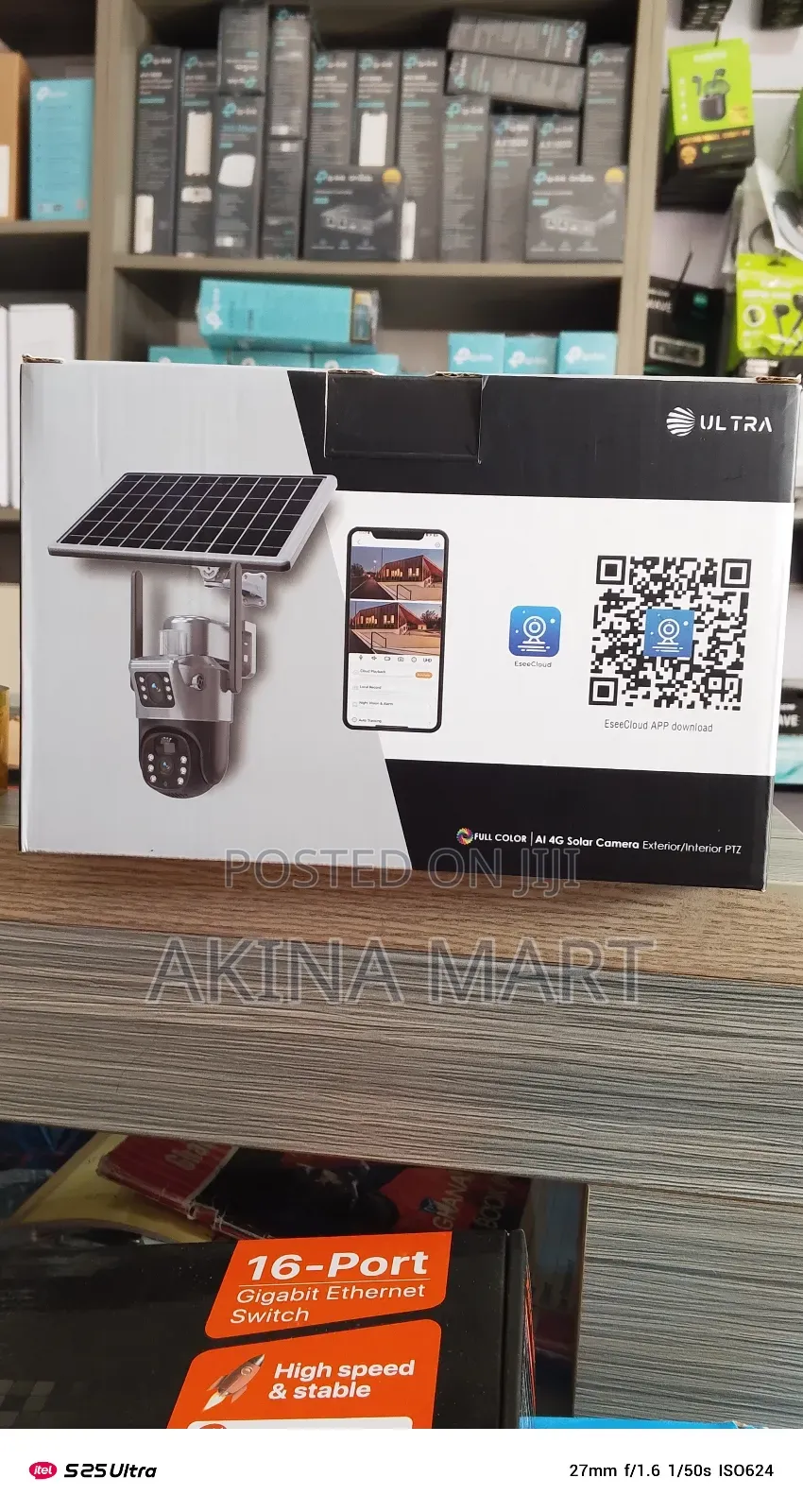 Ai 4g Solar Camera PTZ 6mp All Sim Support Eseecloud