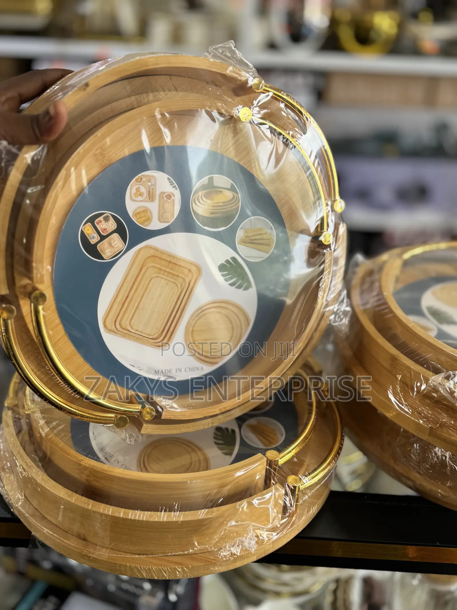 Luxury Bamboo Serving Tray Set