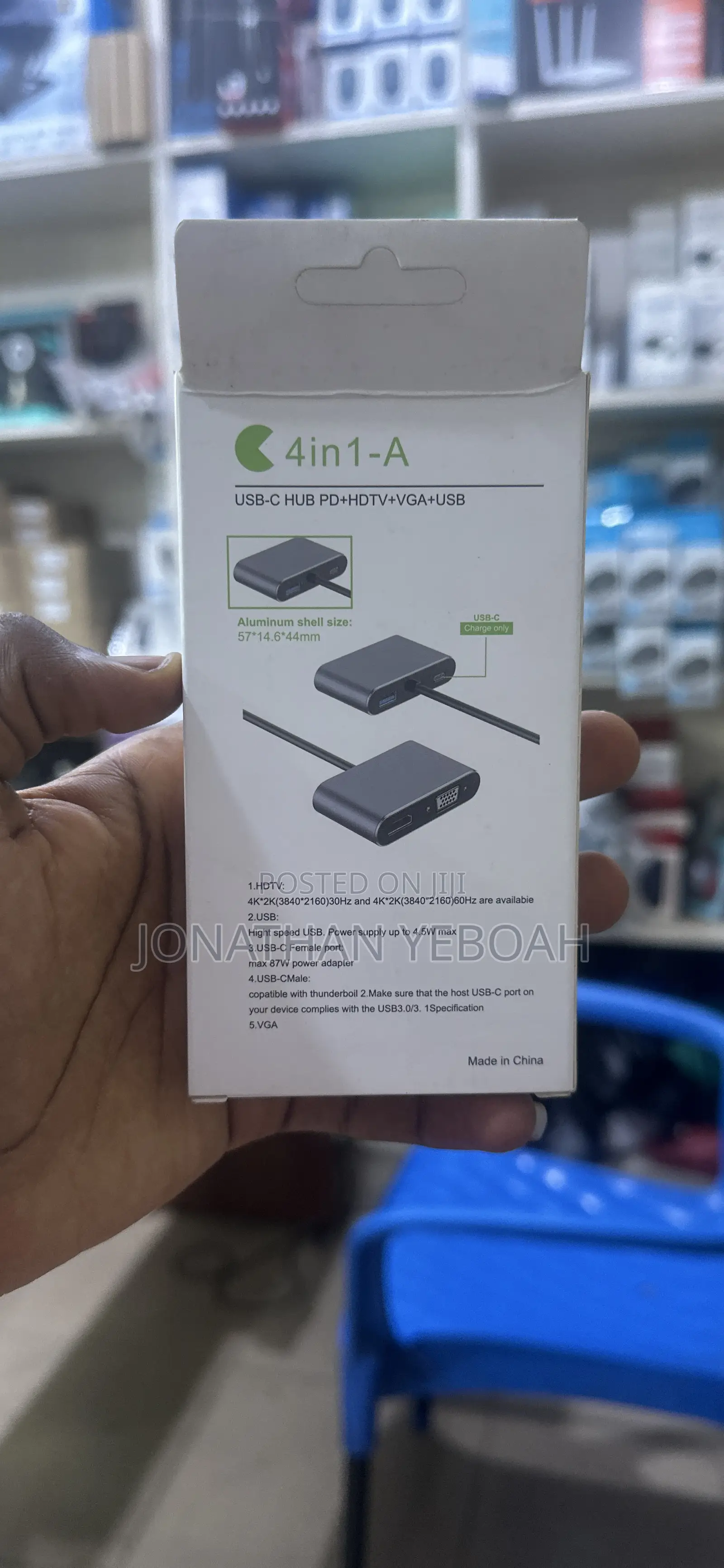 Type C 4 in 1 Adapter Hub