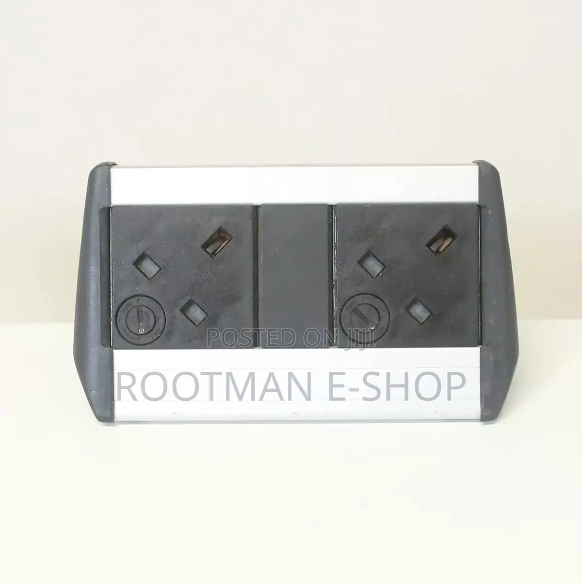 Black Desk Mounted Power Pack 2 X Power Sockets