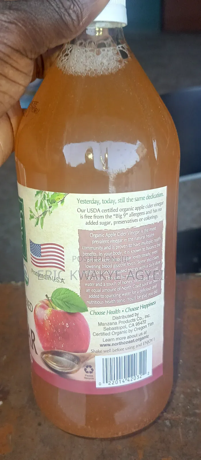 North Organic Raw Unfiltered Apple Cider Vinegar, 32 Fz
