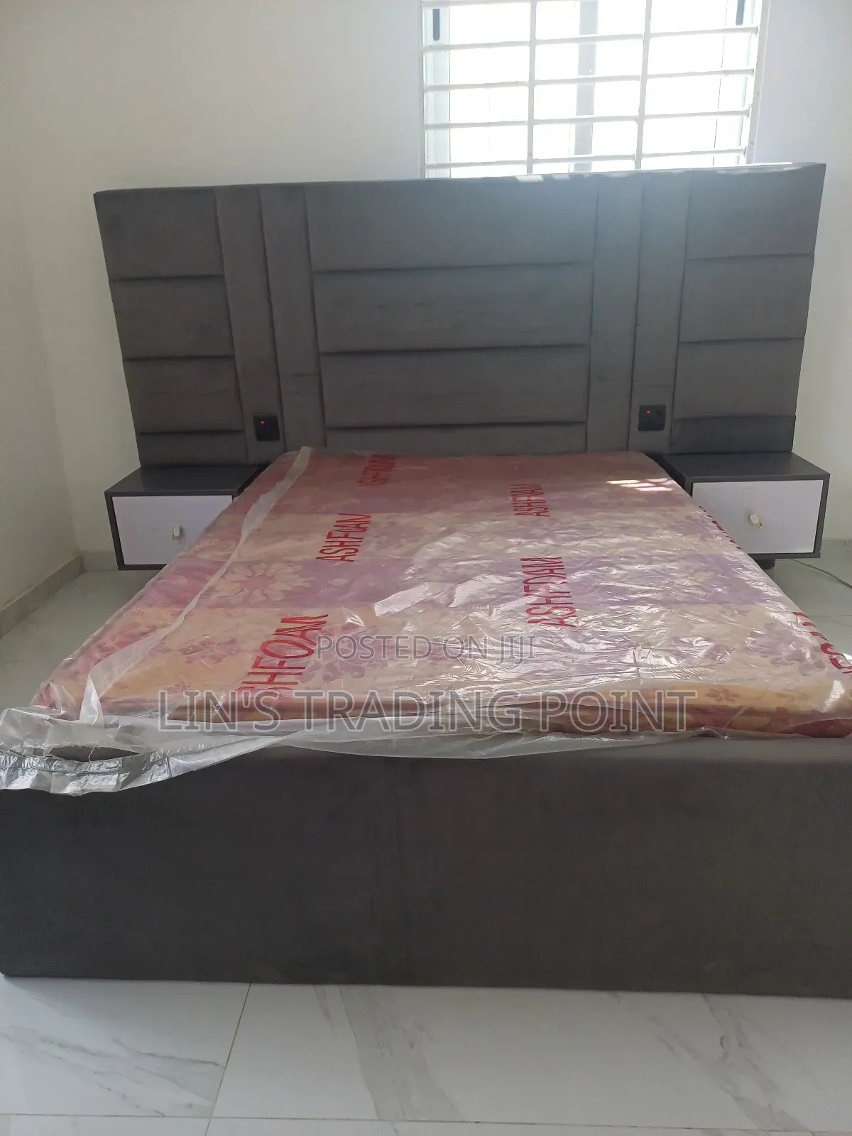 Long Head Double Bed Frame With Side Drawers
