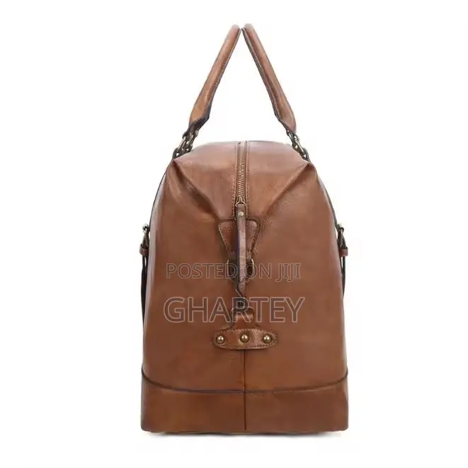 Quality Waterproof Leather Material Duffle Bag || Brown