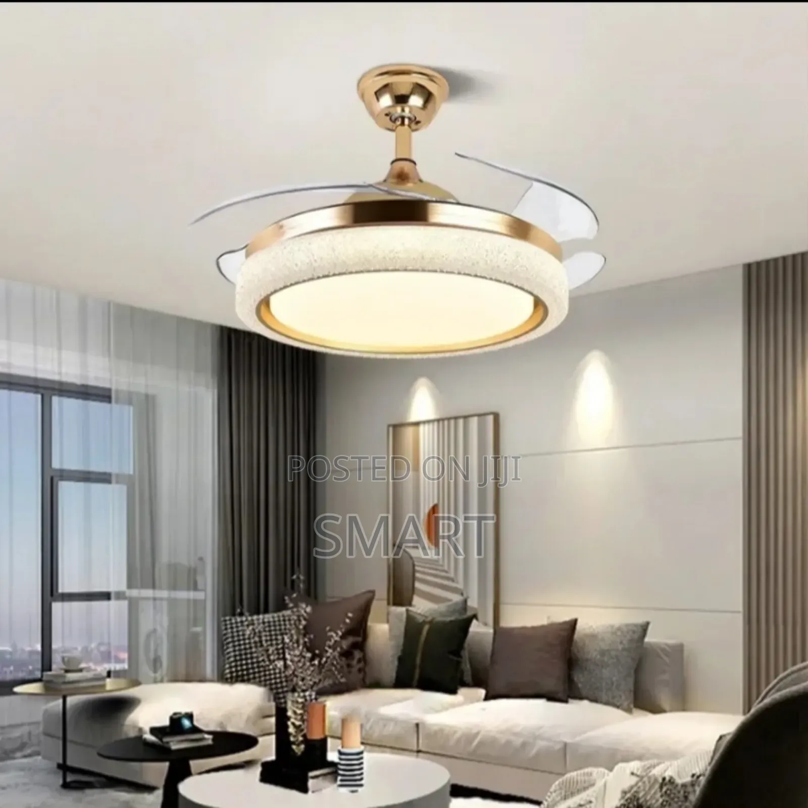 Morden Led Ceiling Fanlight With Bluetooth + Remote Control