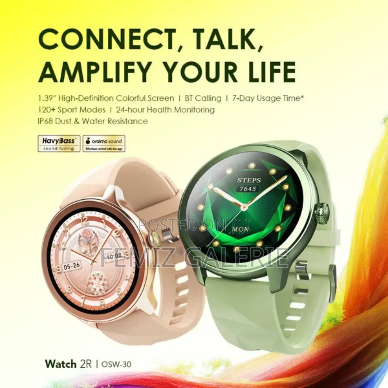 Oraimo Watch 2r 1.39" TFT Ip68 Smart Watch