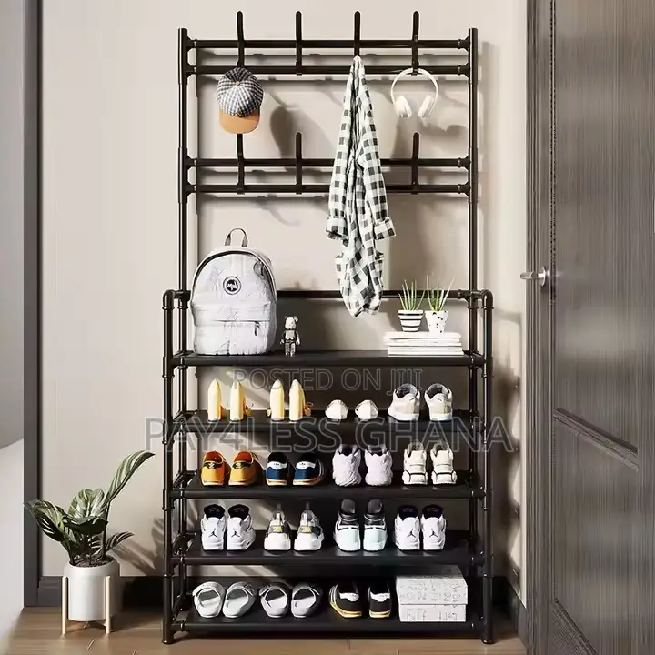 5-layer Shoe Rack With Bag Cloth Hanger