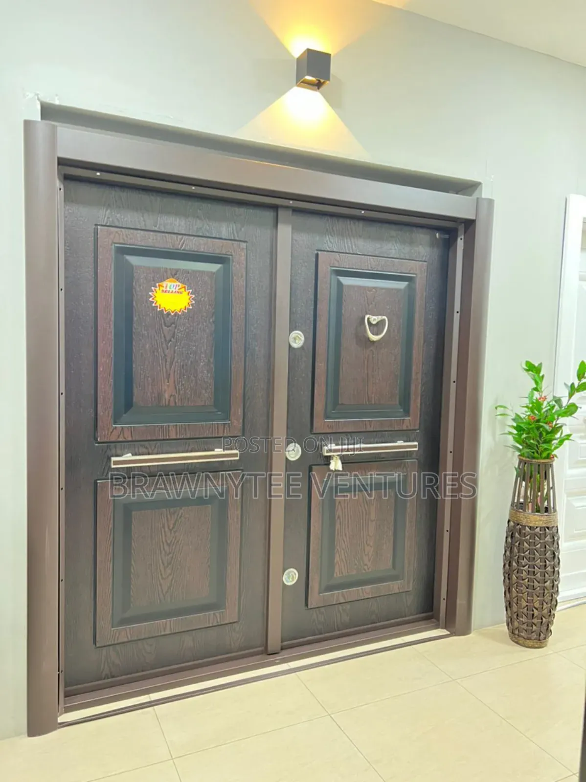 Catchy-Brown Cement Cast Turkish Security Door