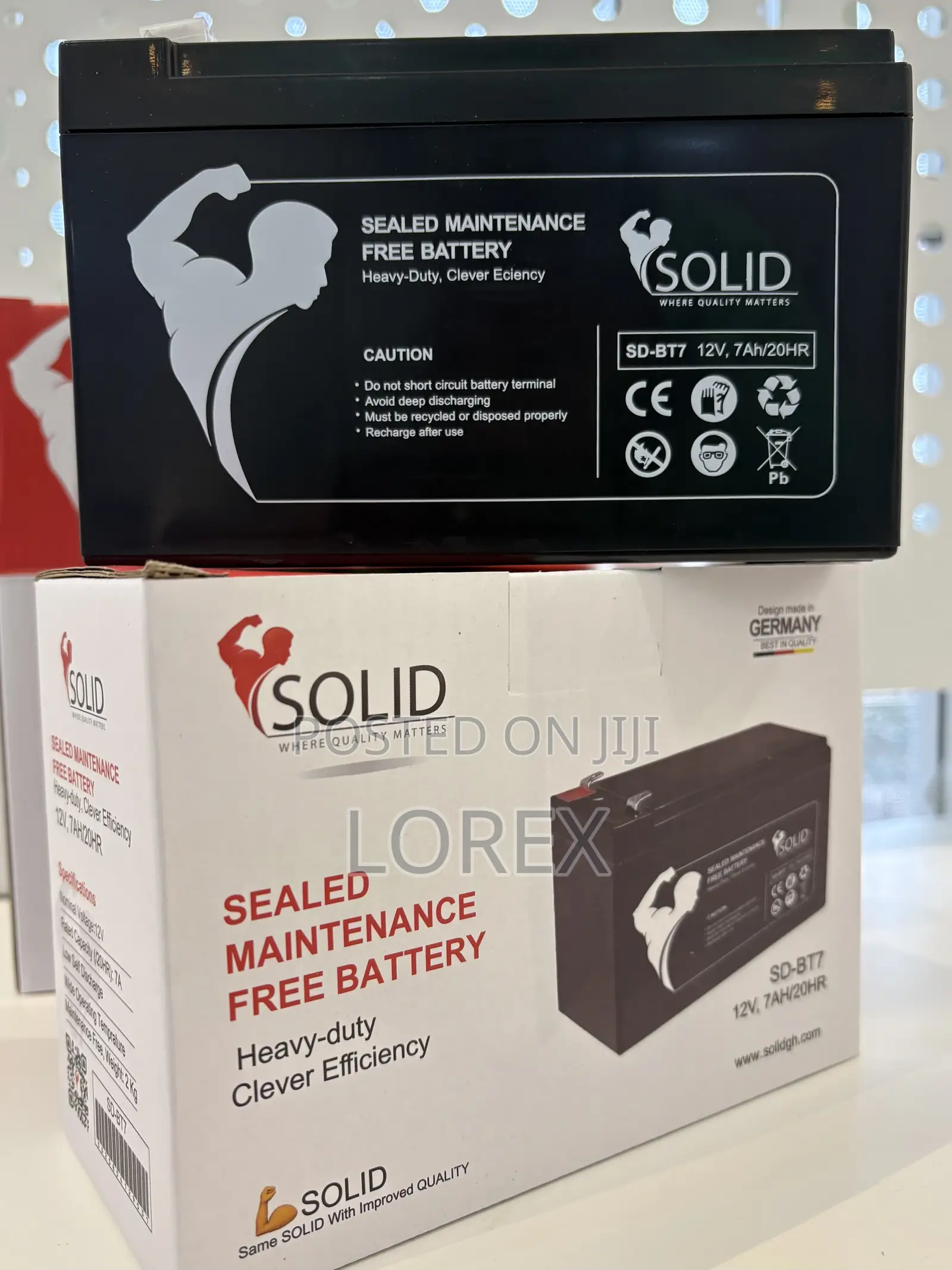 Solid Sealed 12v 7ah Led Acid Ups Battery