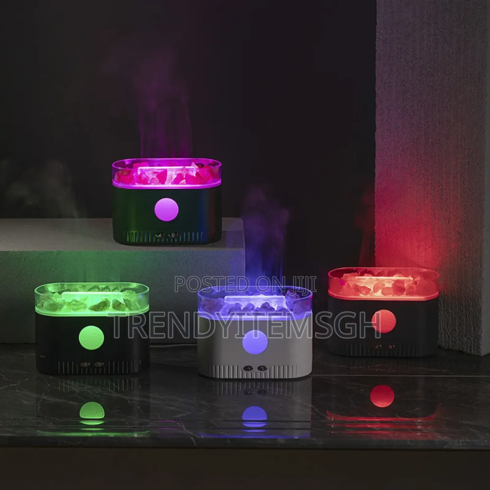 Multicolor Stone Flame Humidifier Aromatic Diffuser