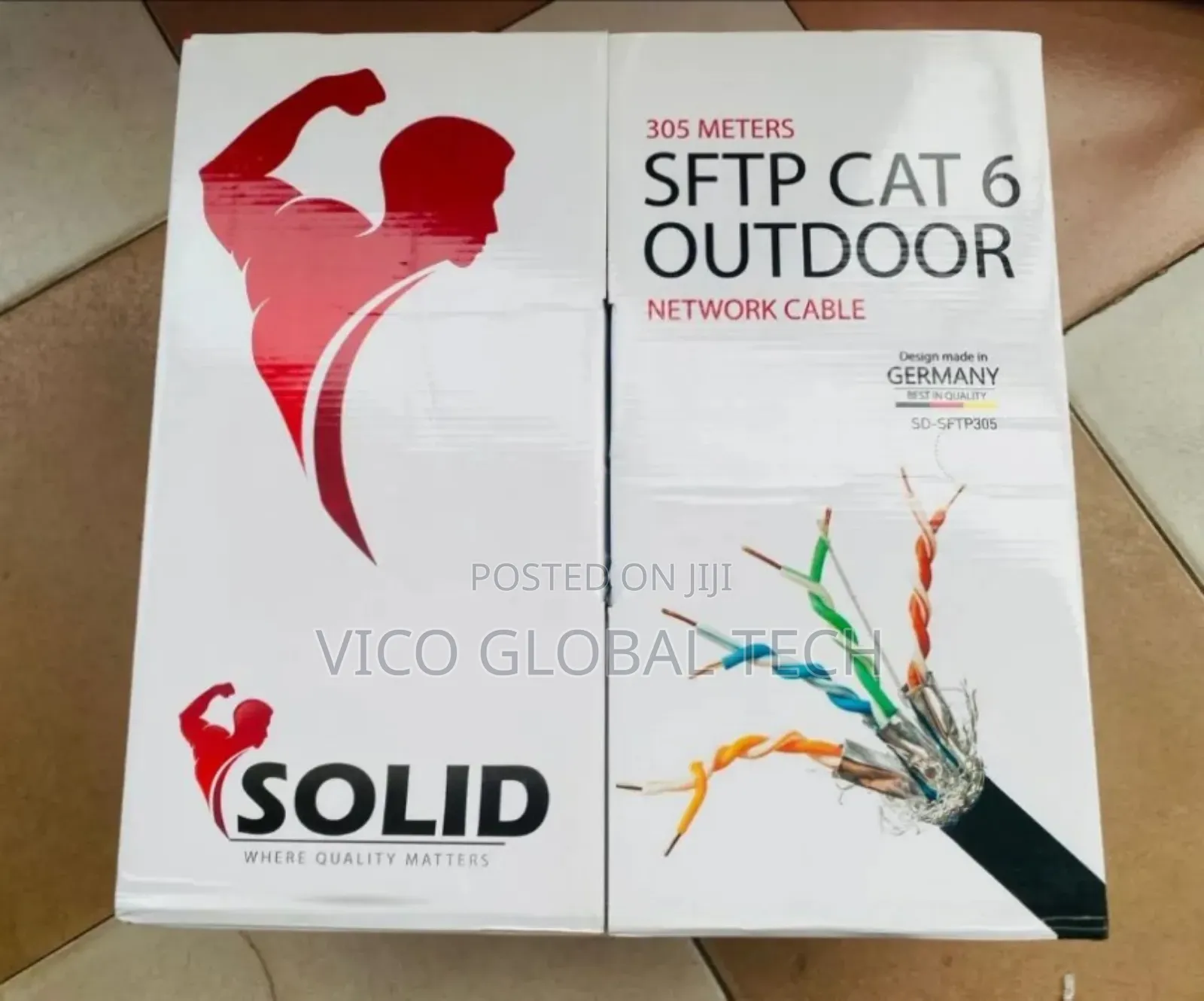 Solid SFTP Cat 6 Outdoor Network Cable 305m