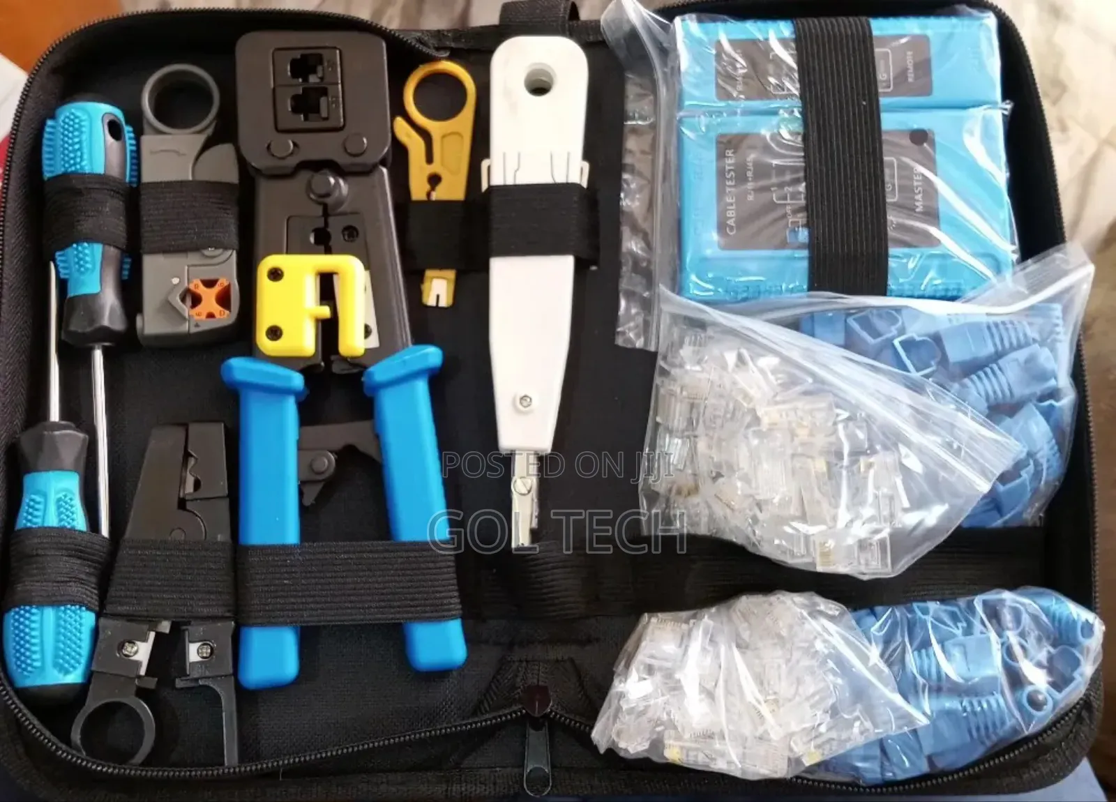 Networking Tool With Passthrough Crimping Tool and Connector