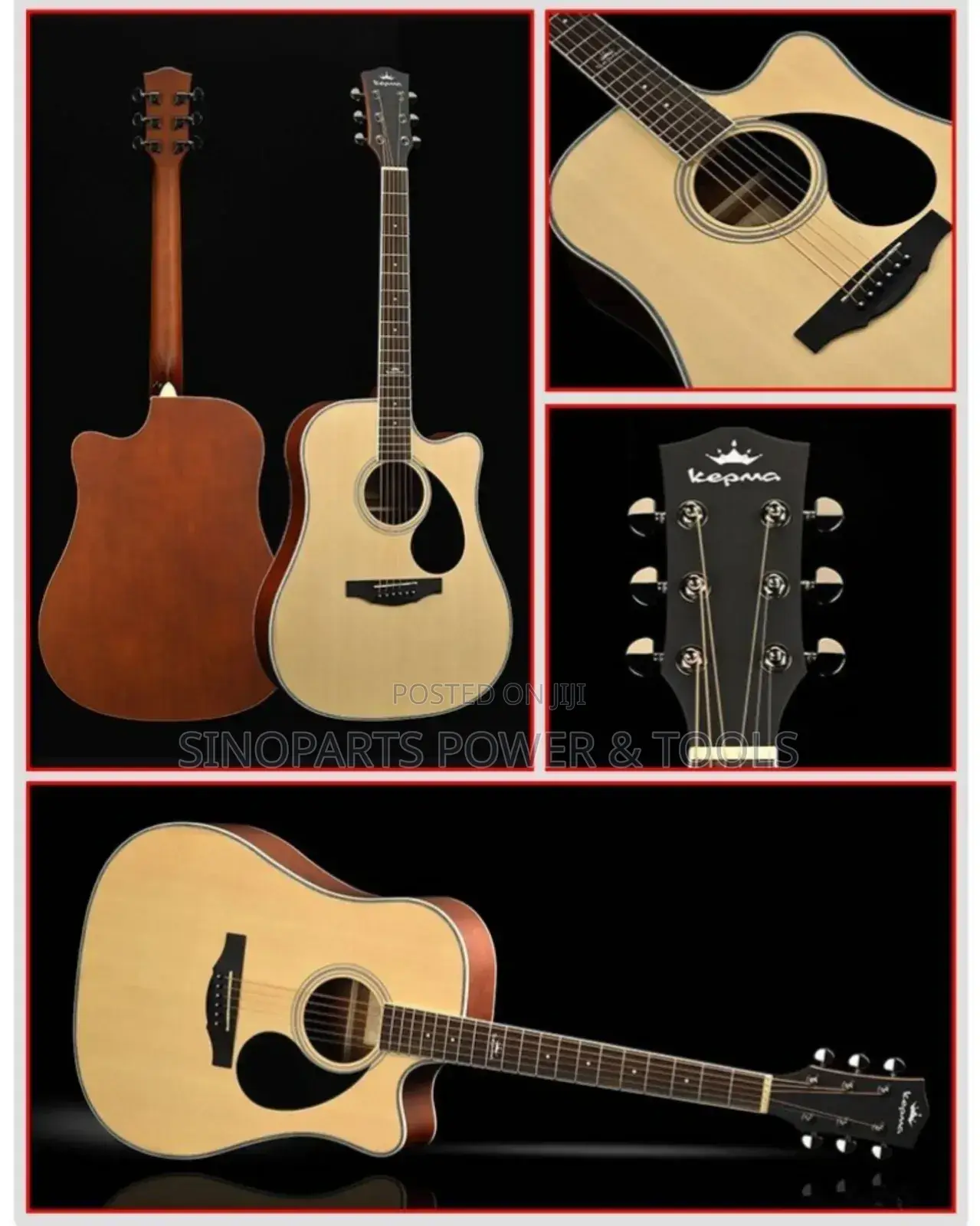 Kepma Acoustic Guitar Beginner Cutaway Guitar With Gig Bag