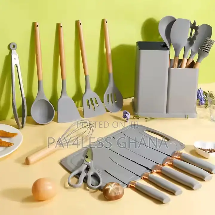 19-Piece Set of Silicone Kitchenware Knives