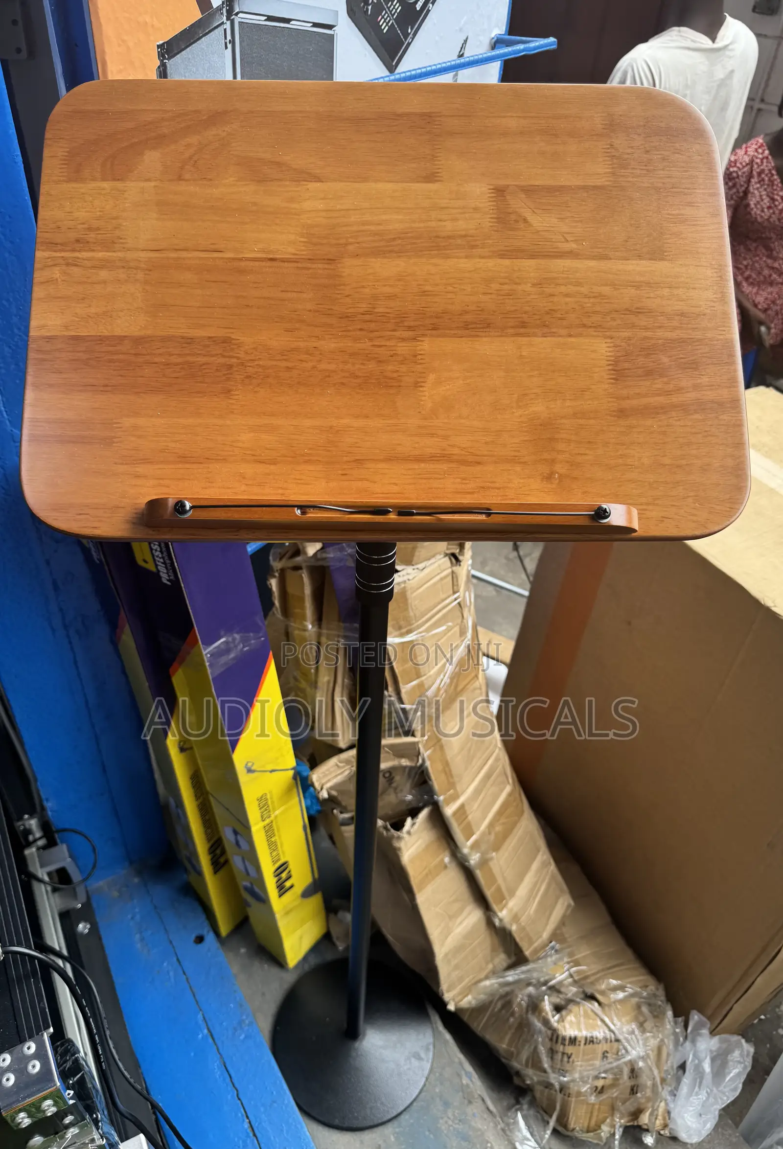 Classic Wooden -Metal Pulpit( Adjustable)