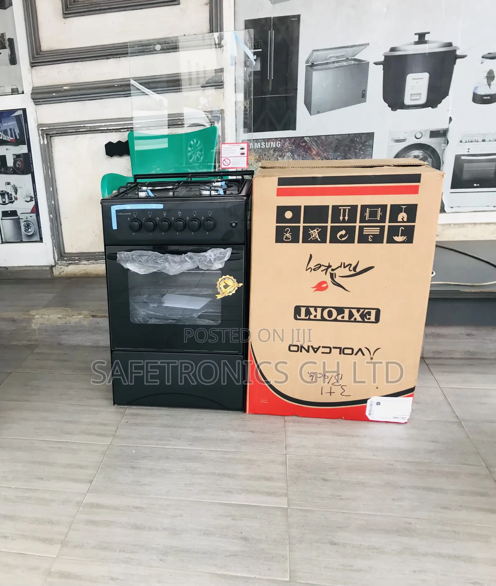 Kindly Buy Volcano 1 Electric Black 3 Gas Cooker 50x50