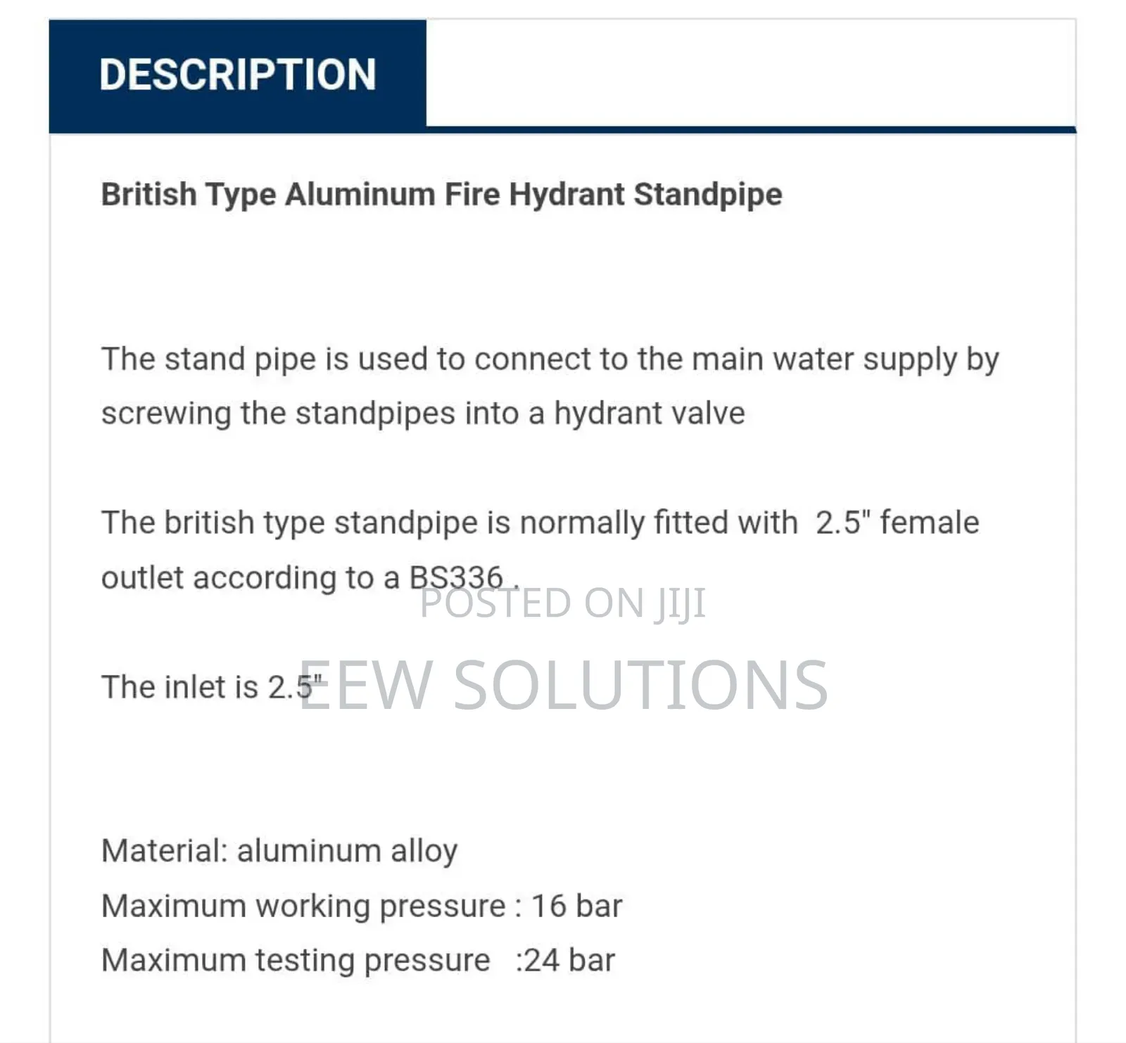 Fire Hydrant Stand Pipe Key And Bar (2 Way)