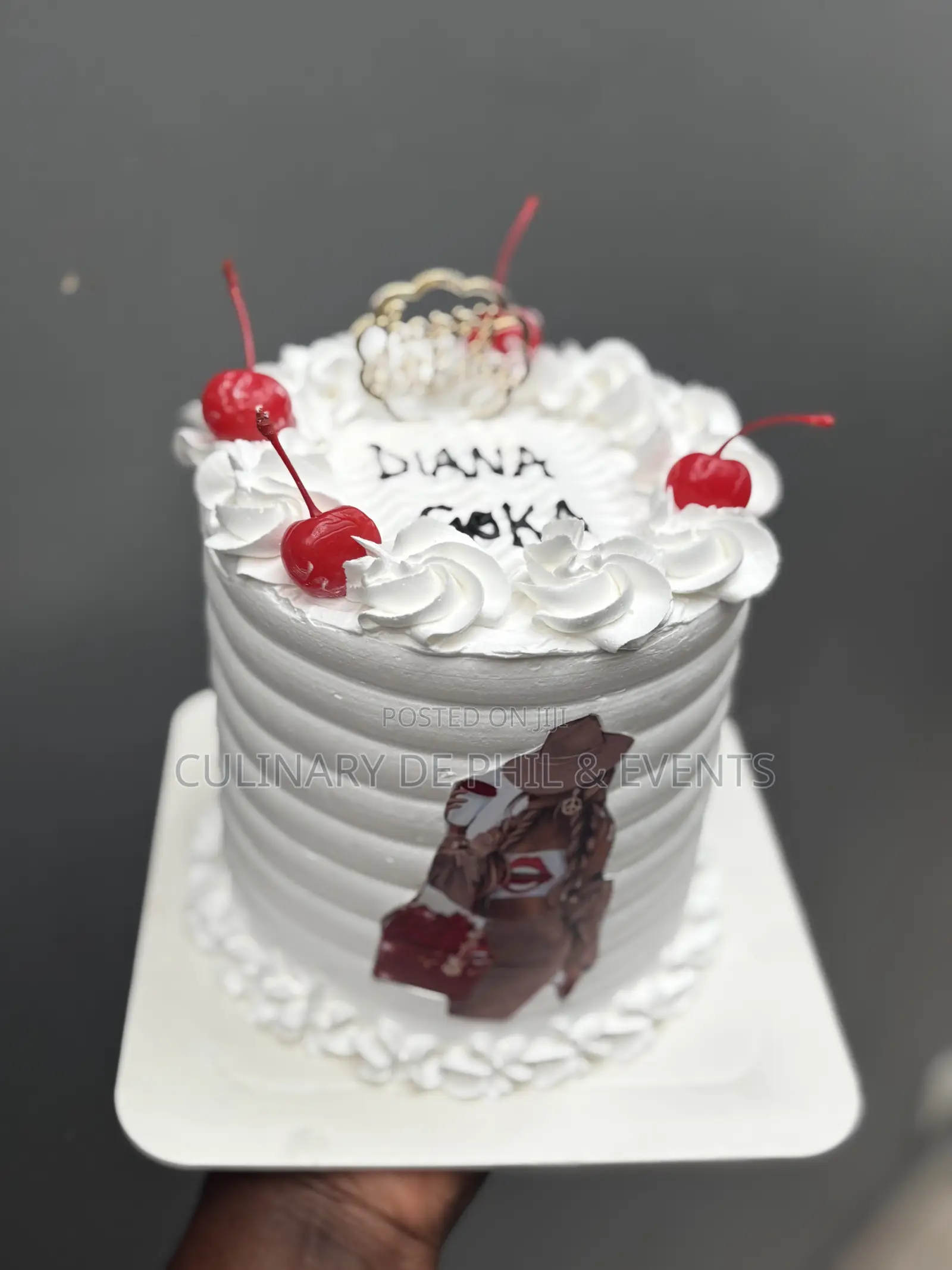 White and Red Theme Cake