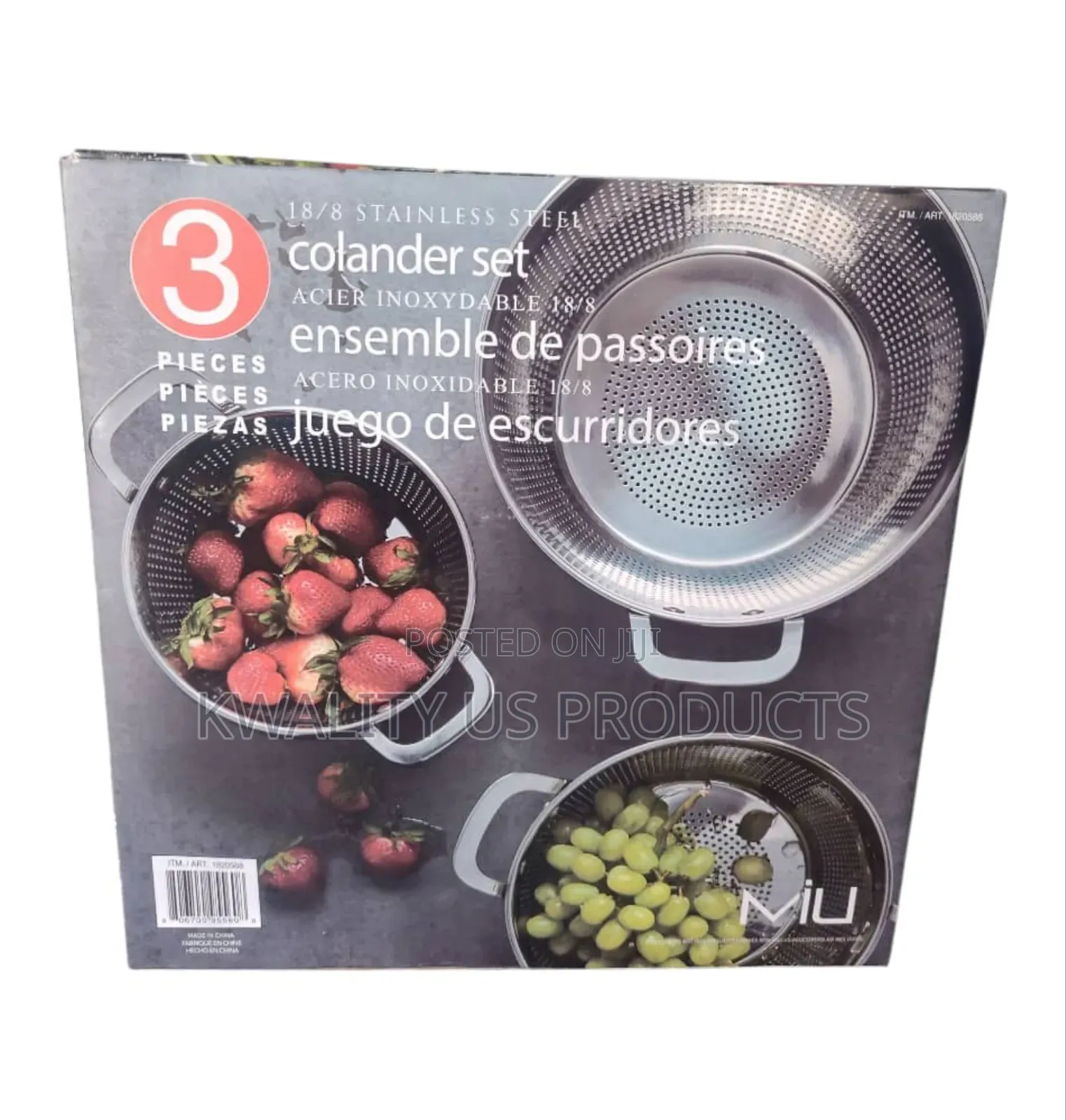 Miu Stainless Steel Colander Set - 3 Piece