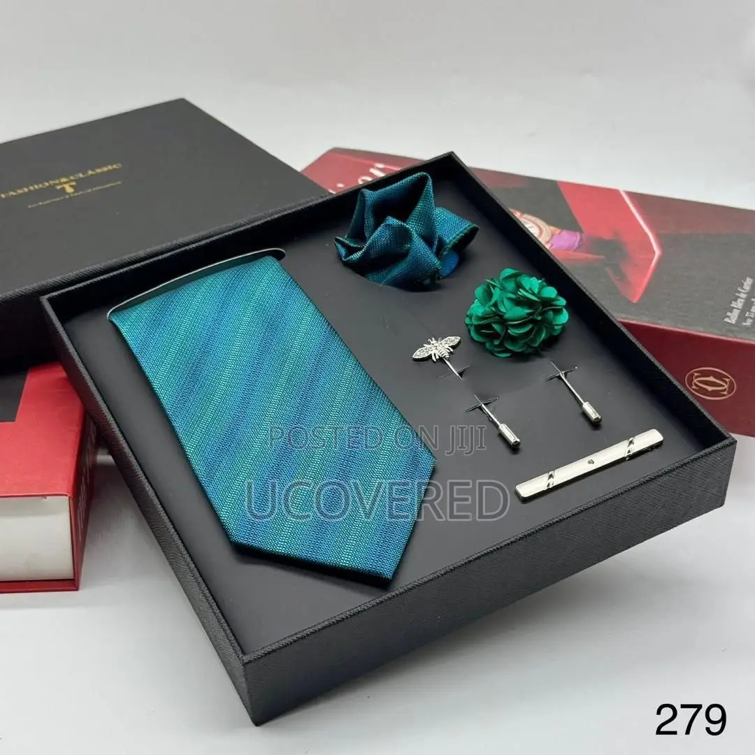 Tie Set Men Mixed Color Necktie Handkerchief Cufflinks