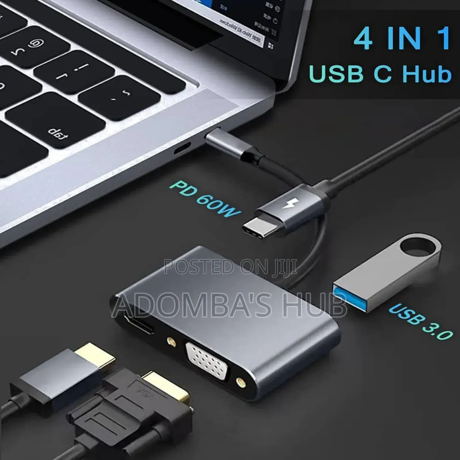 4 in 1 Type C Hub Docking Station