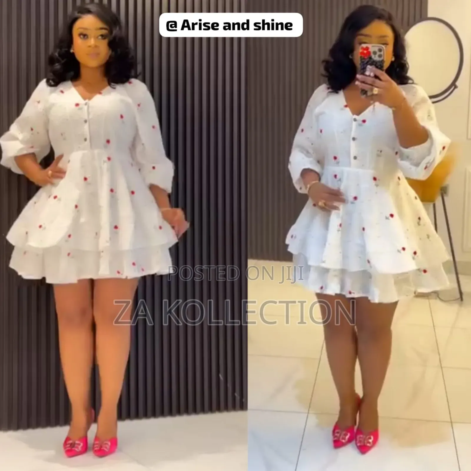 Flowered Pattern Ladies Dress
