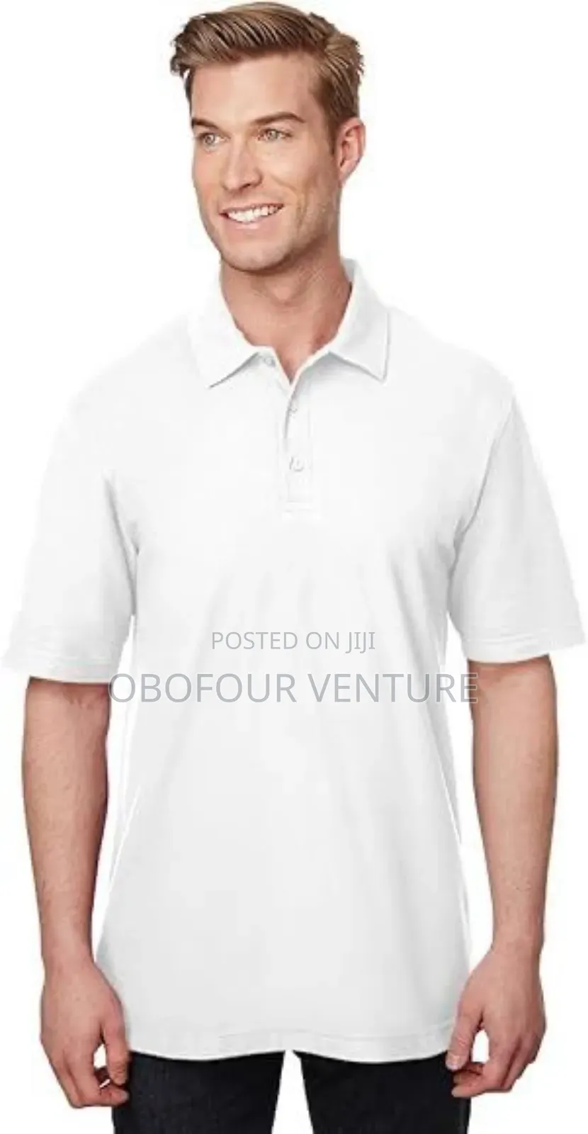 Gildan Adult Men's White Polo, Large