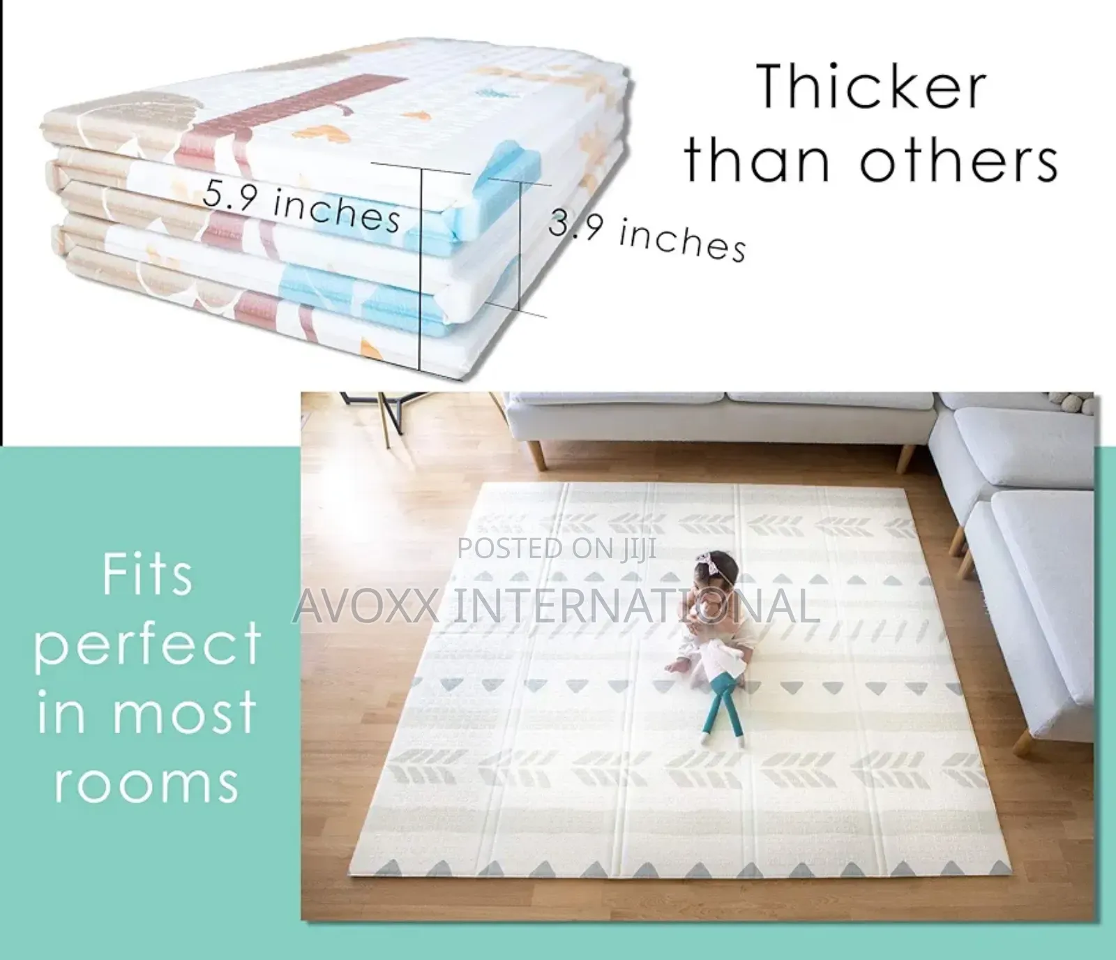 Easy Baby X"Large + Play Mat For Babies + Toddlers|77” X 70"