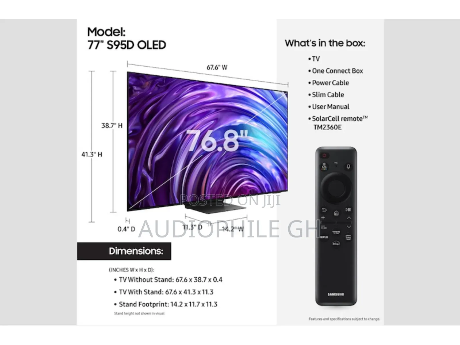 Samsung S95 77" Oled S95d Smart Ai Tv (2024)