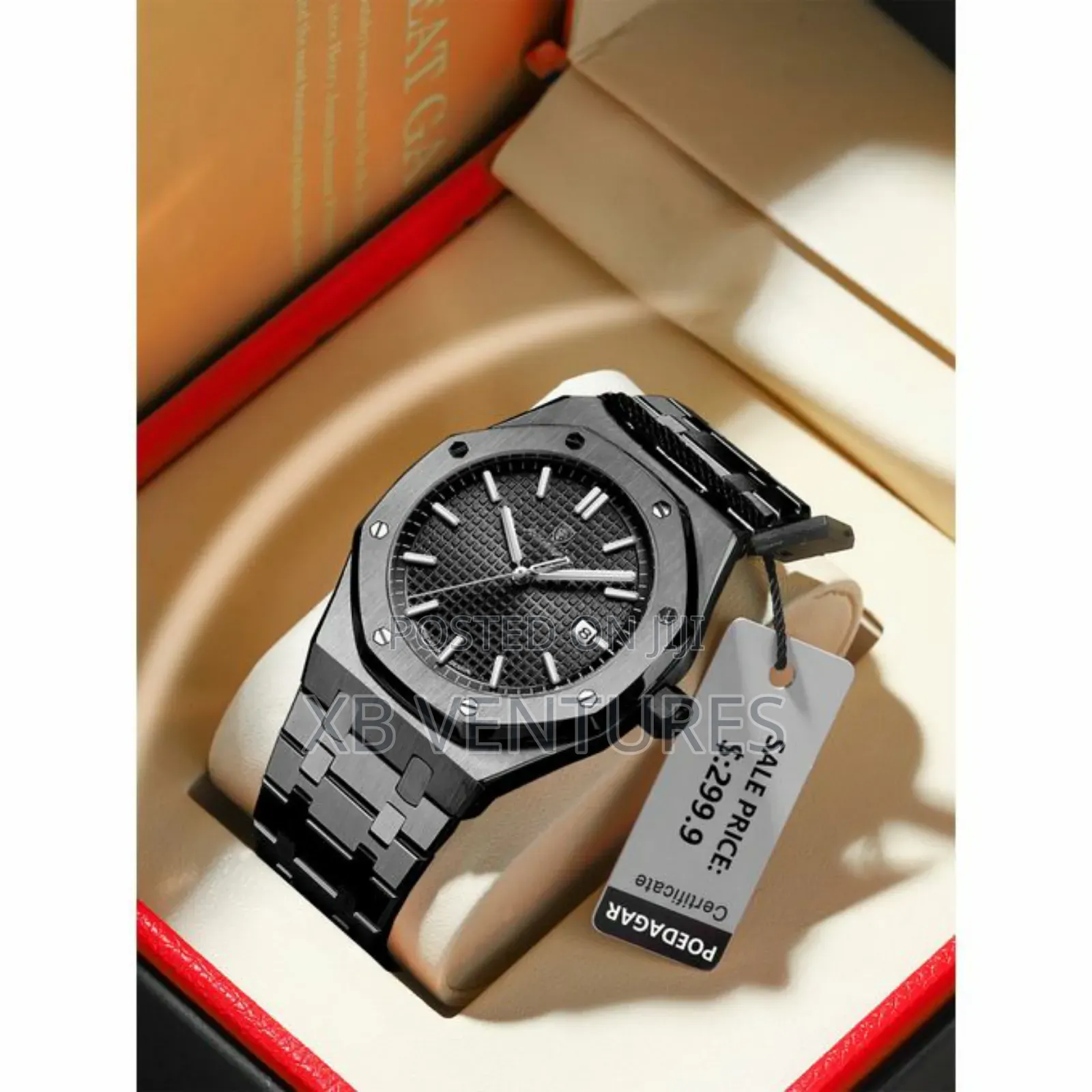 Poedagar Men's Watch Fashion Business Leisure Black