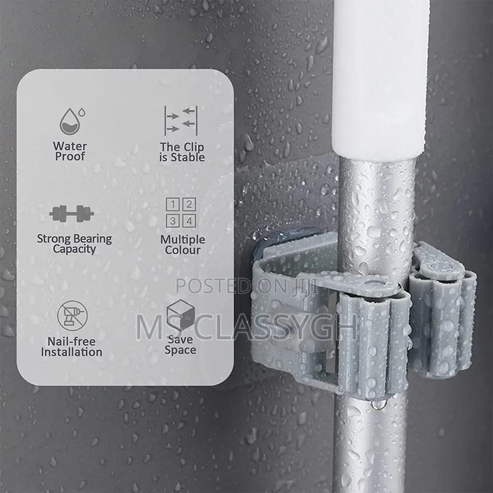 Wall Mount Broom Mop Rack Brush Holder Vacuum Hose Hooks