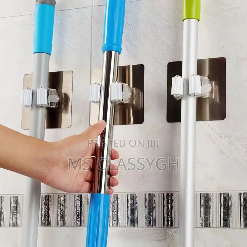 Wall Mount Broom Mop Rack Brush Holder Vacuum Hose Hooks