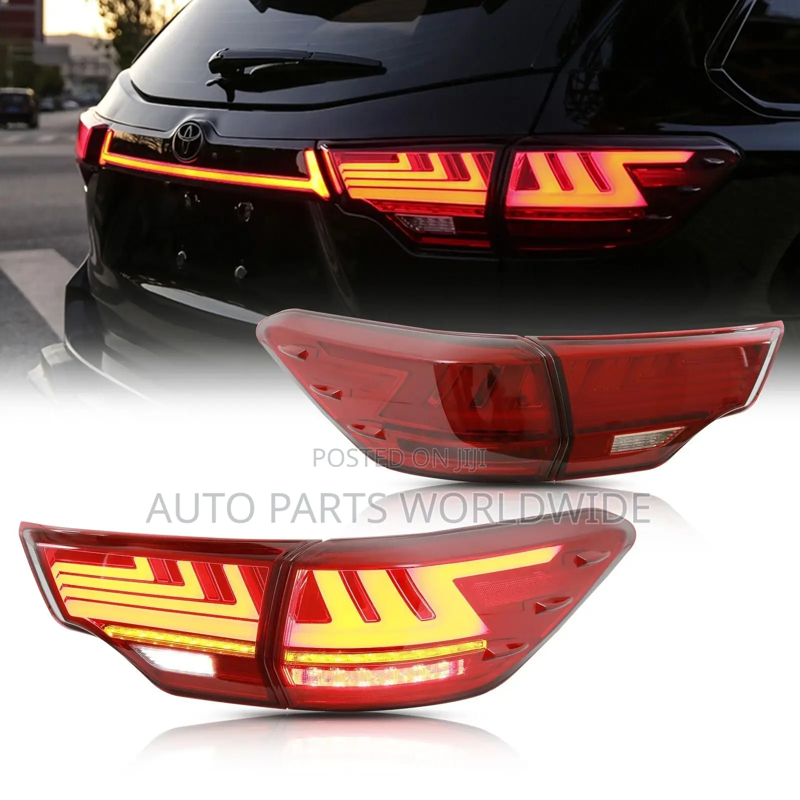 Toyota Highlander Led Tail Lights Boot Chrome 2014-2019