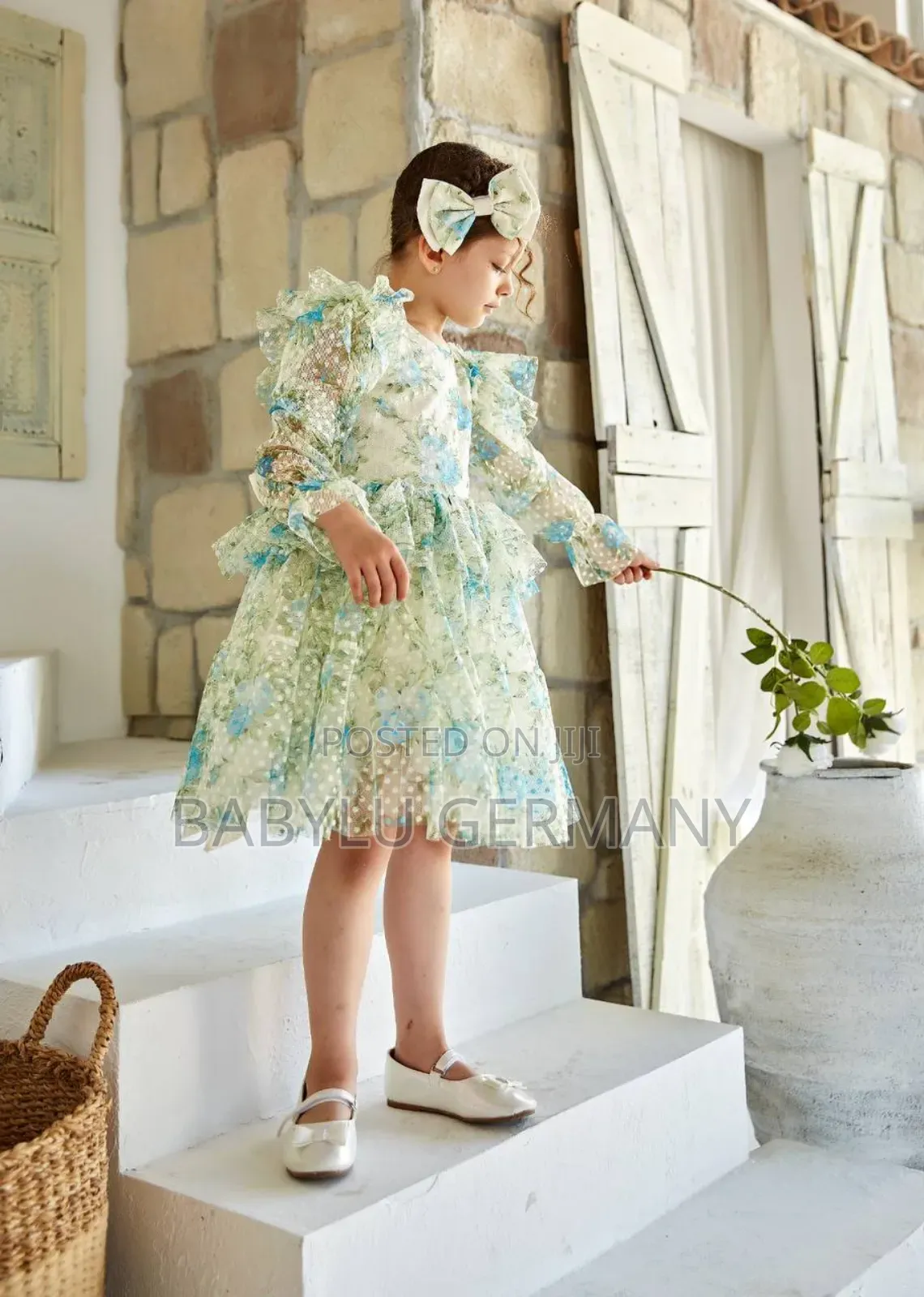Luxury Brand Dress for Girls With Hair Bow