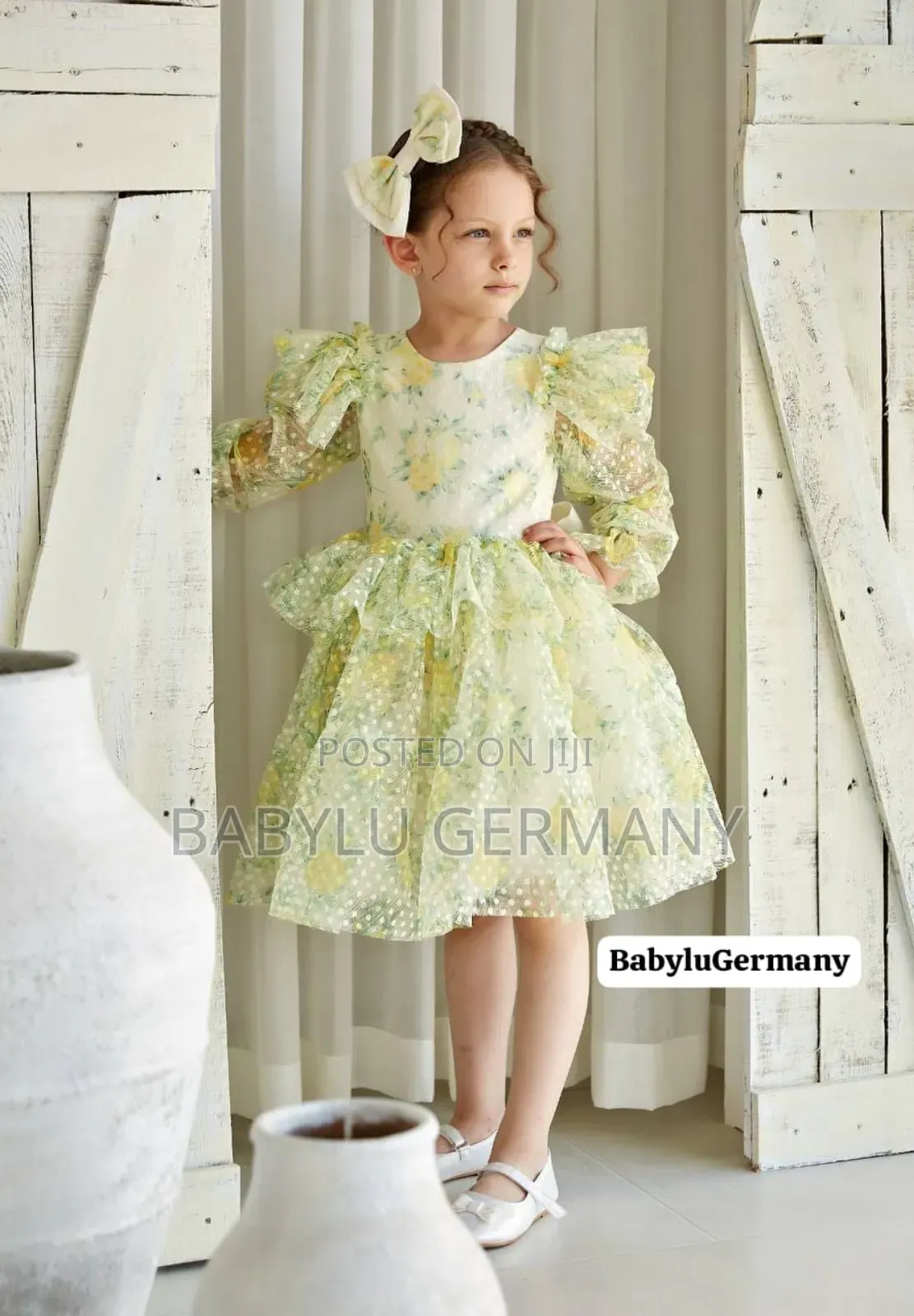 Luxury Brand Turkey Imported Green /Yellow Princess Dress