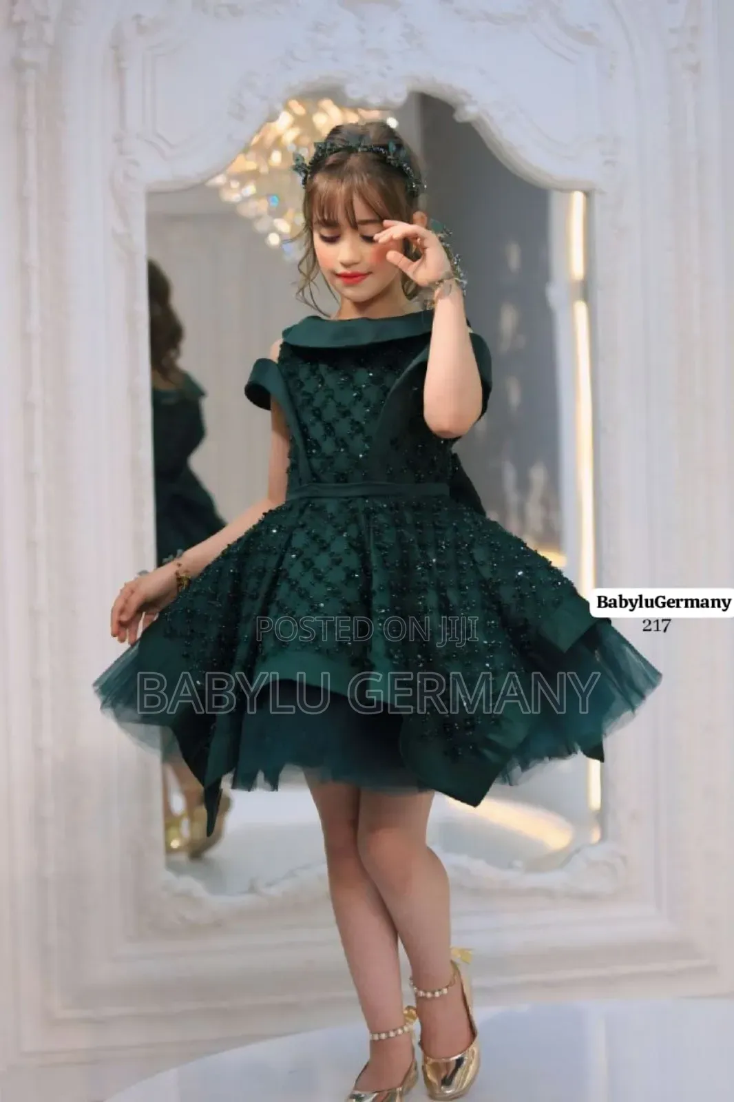Luxury Turkey Brand Green Ball Gown With Accessories
