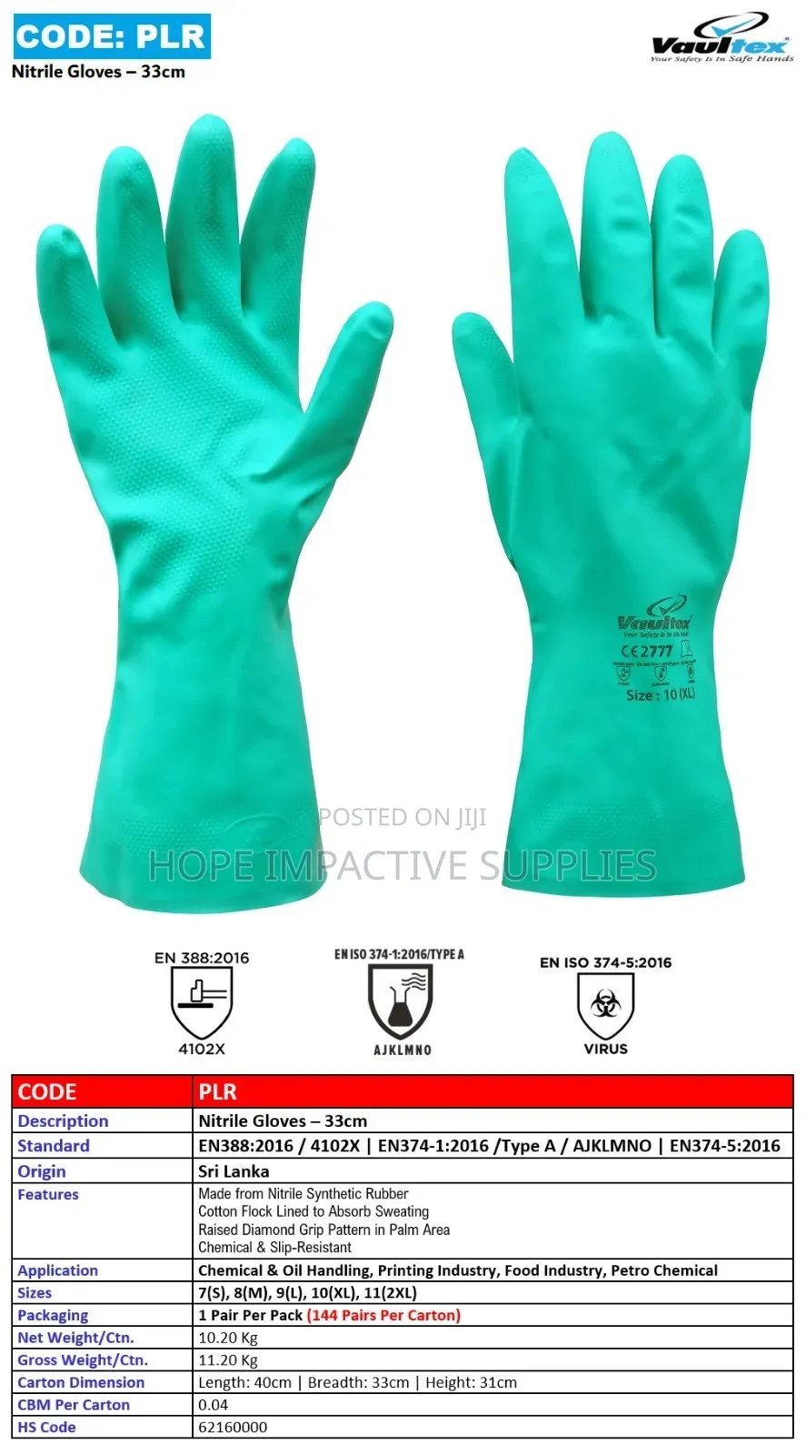 Chemical Nitrile Gloves.