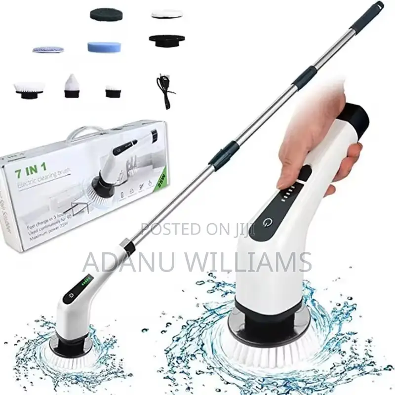7in1 Electric Spin Scrubber ( 7 Replacement Brush Heads )