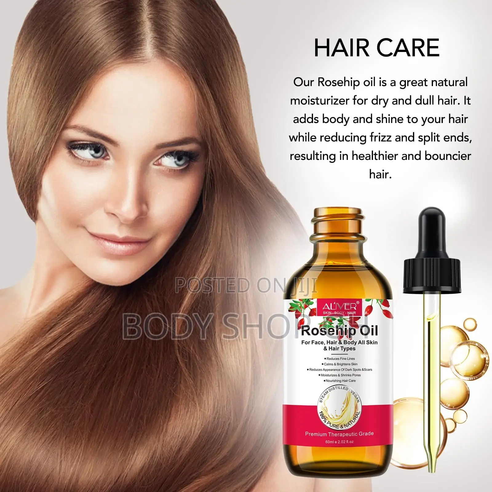 Rosehip Oil For Anti-aging, Nourishing Hair, Face And Skin