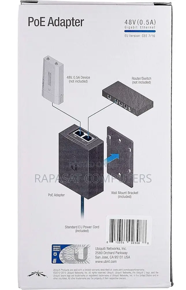 Ubiquiti 48v (0.5a) Original Gigabit Poe Adapter