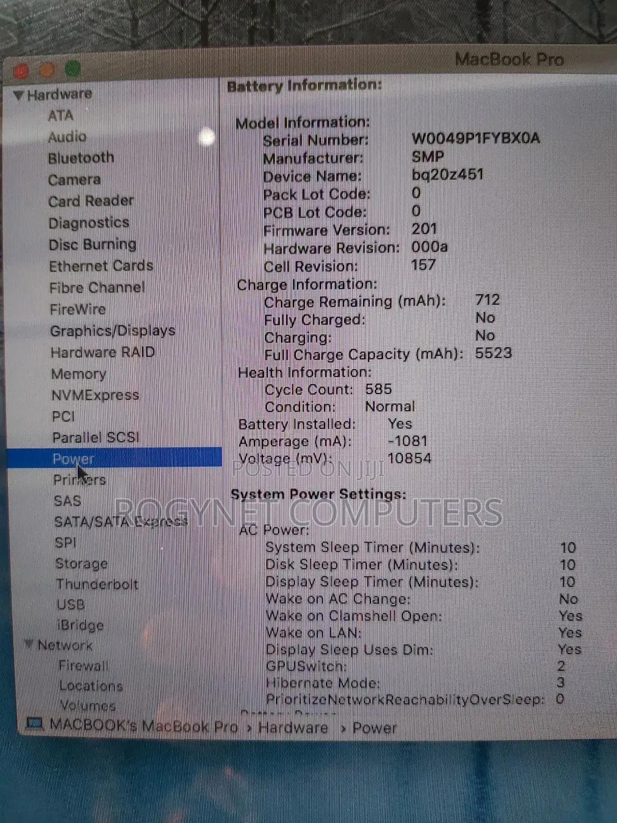 Laptop Apple MacBook Pro 8GB Intel Core i5 HDD 500GB