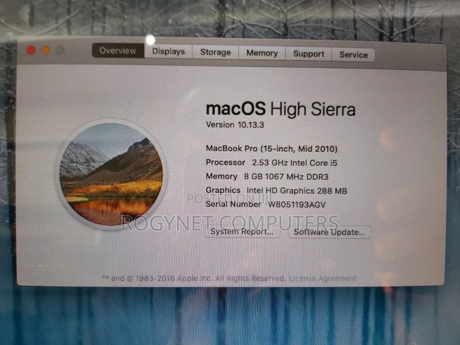 Laptop Apple MacBook Pro 8GB Intel Core i5 HDD 500GB