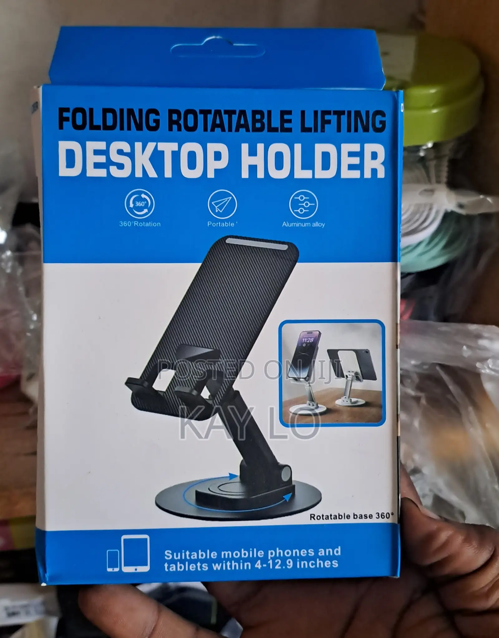 Foldable Metallic Mobile Desktop Stand