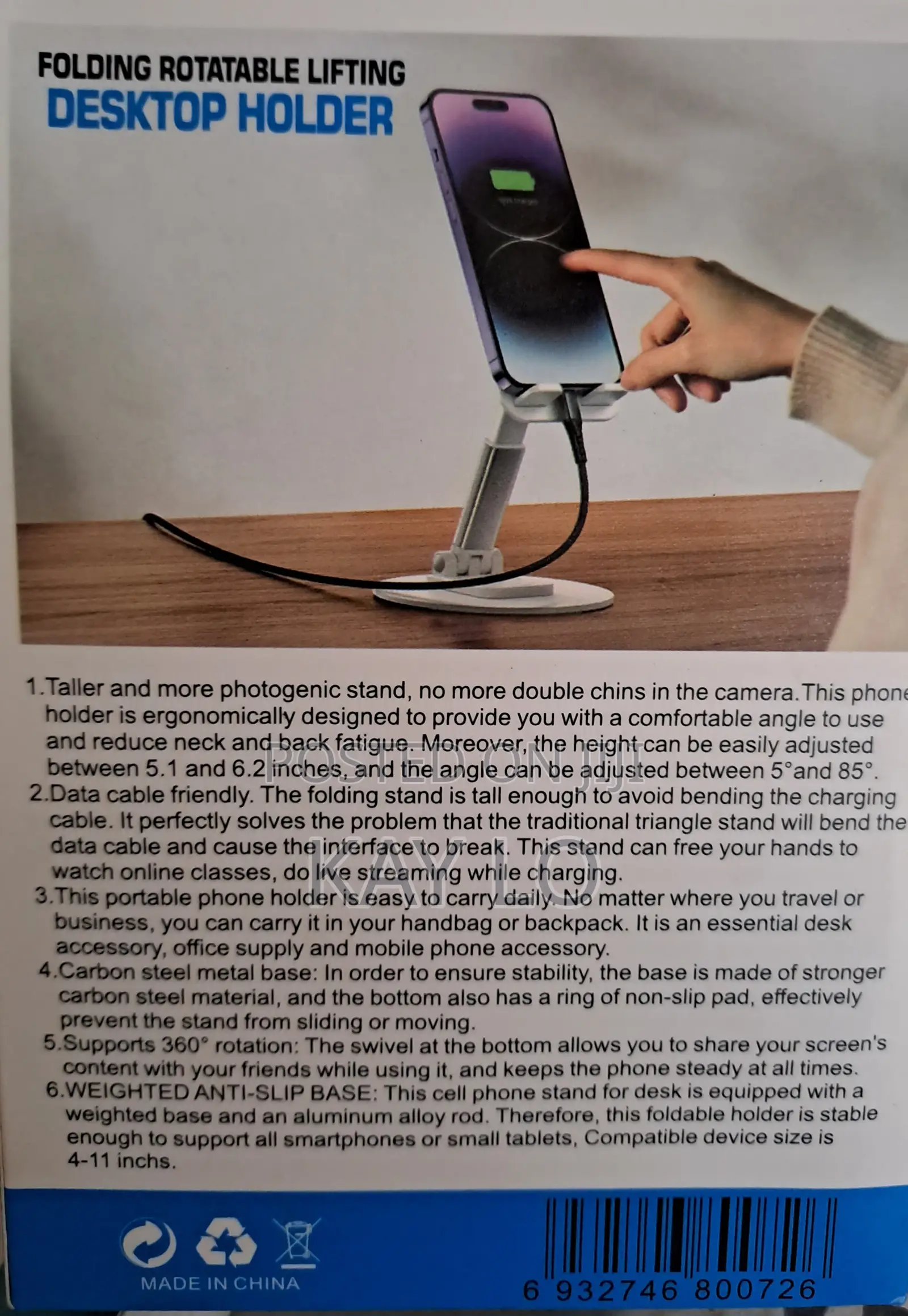 Foldable Metallic Mobile Desktop Stand