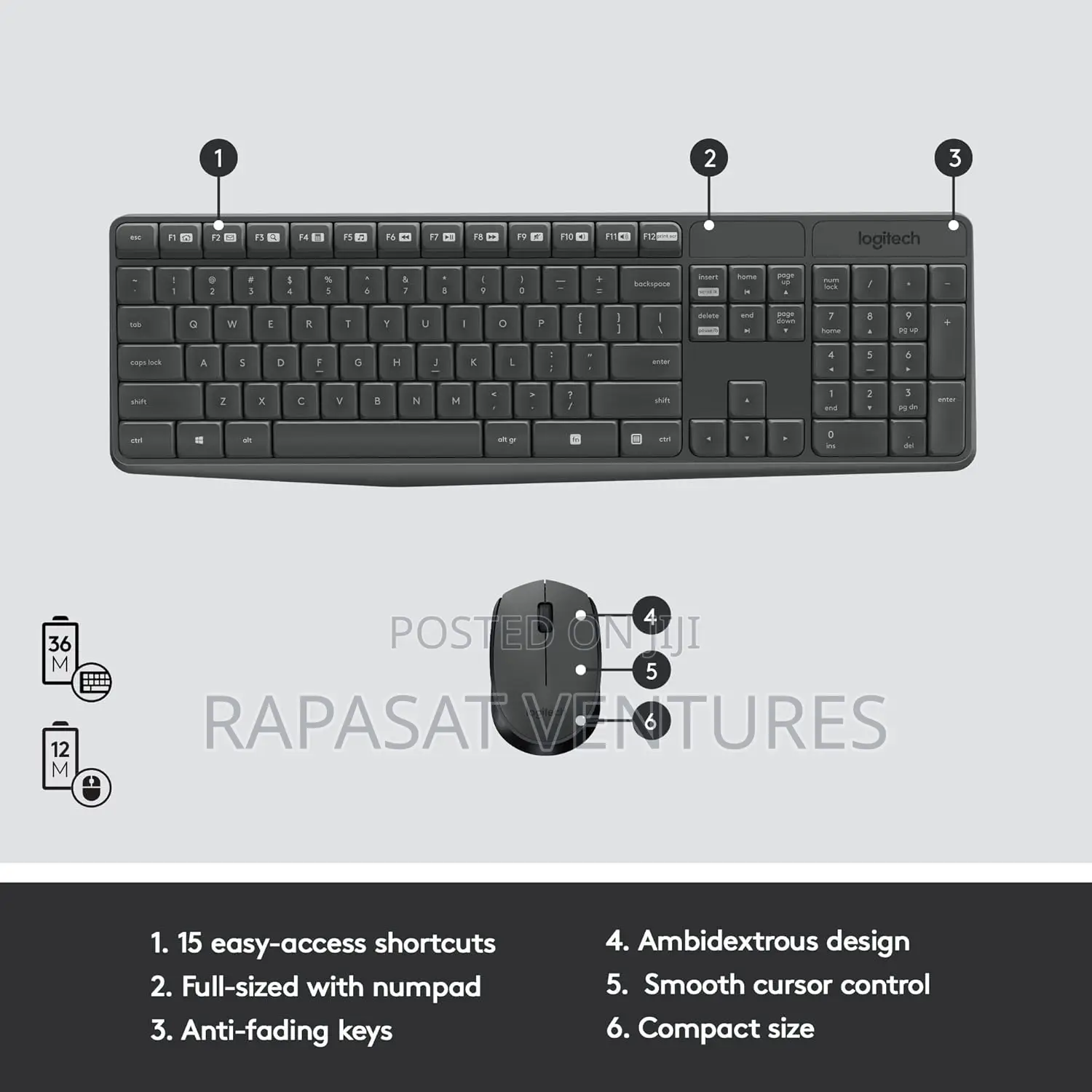 Logitech Mk235 Wireless Keyboard and Mouse Combo - Original