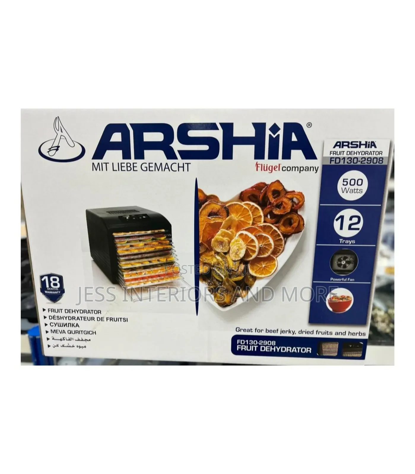 Arshia Food Dehydrator 12 Trays