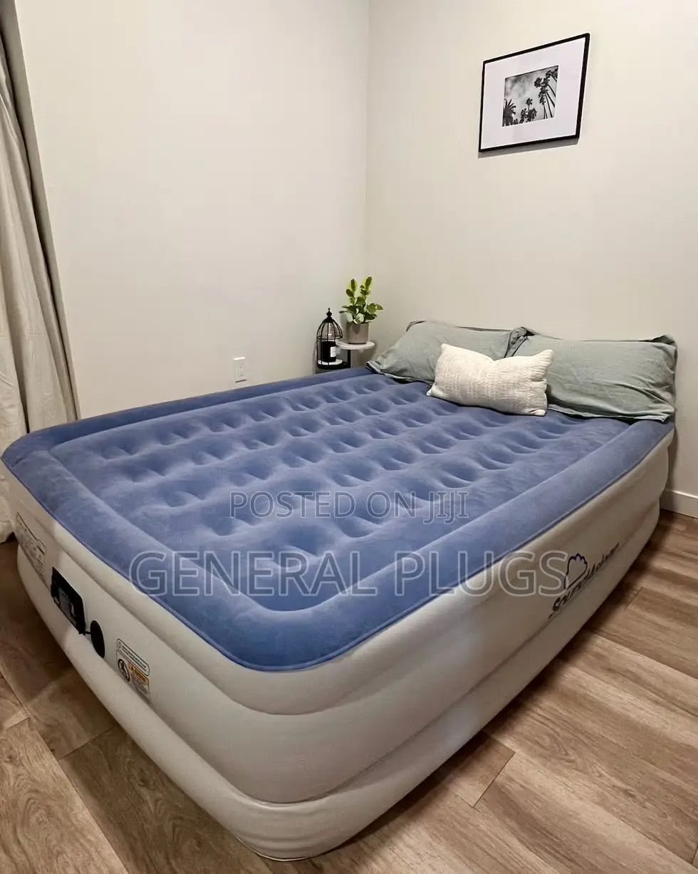 Inflatable Double Size Air Mattress With Automatic Pump
