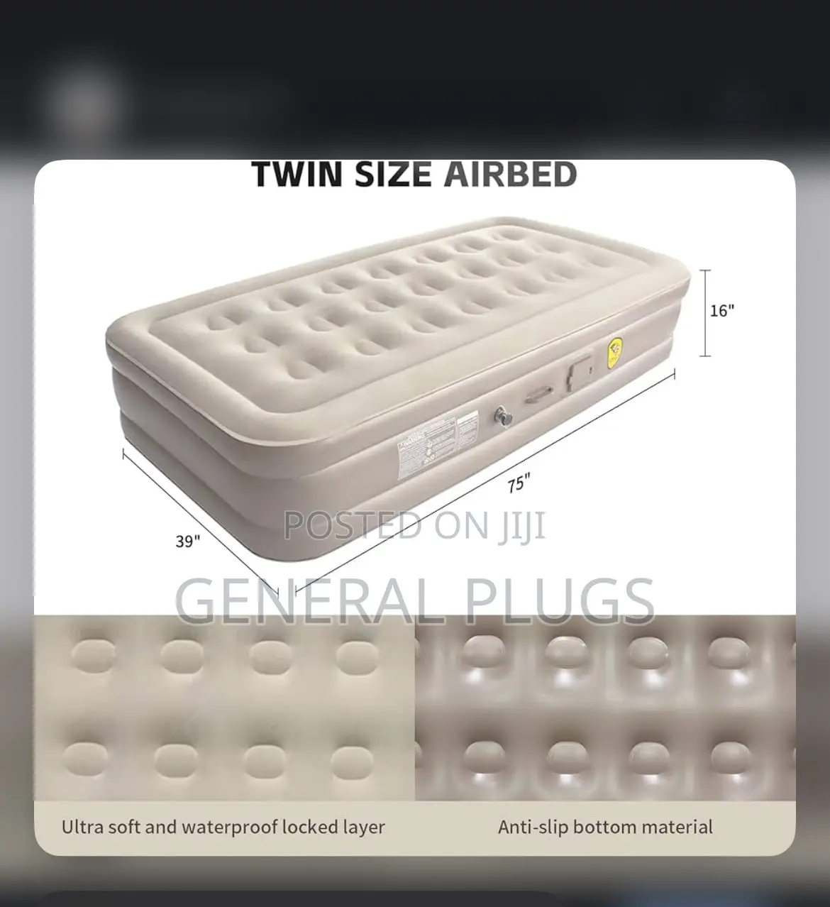 Air Filled ,Comfort Packed Inflatable Single Air Mattress