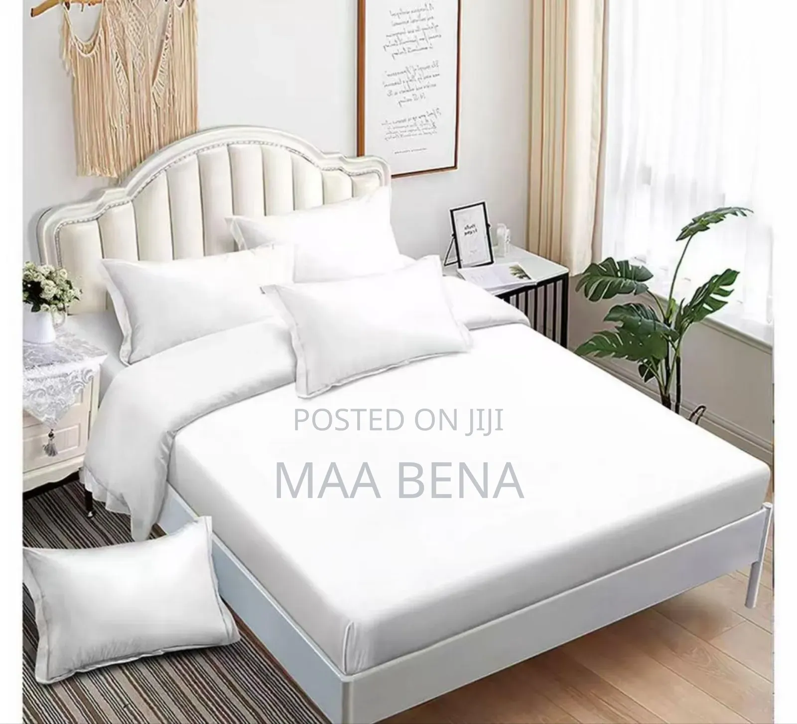Luxury Cotton White Bedsheet