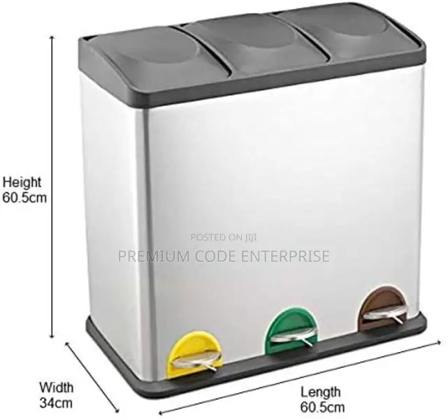 3-Compartment 45l Recycling Waste-Bin